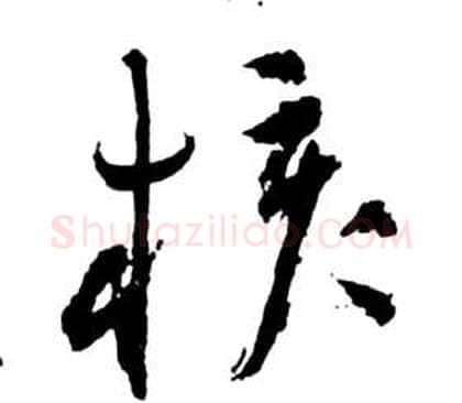 核字祝枝山毛笔草书书法写法,摘自前赤壁赋