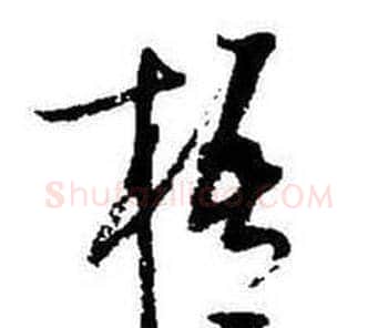 梧字启功毛笔草书书法写法,摘自题画诗