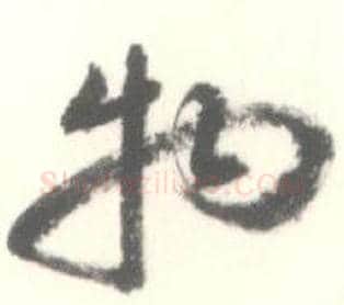 物字启功毛笔草书书法写法,摘自临苏轼手札