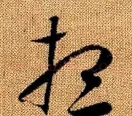 想字赵孟頫毛笔草书写法,摘自真草千字文