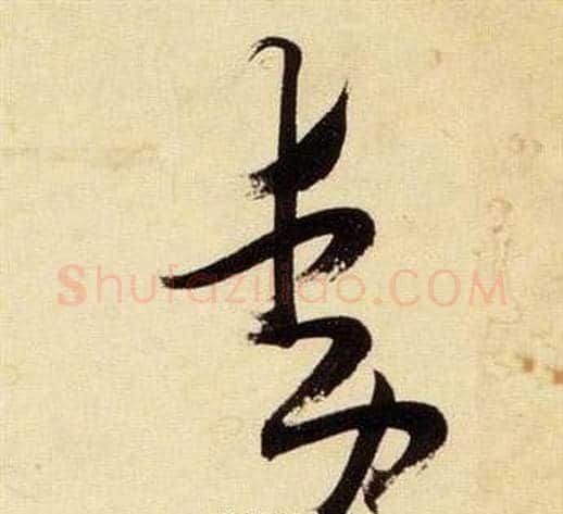 動字张瑞图毛笔草书书法写法,摘自千字文