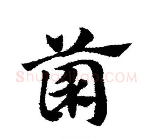 菌字赵子昂毛笔草书书法写法,摘自赵子昂毛笔草书书法作品