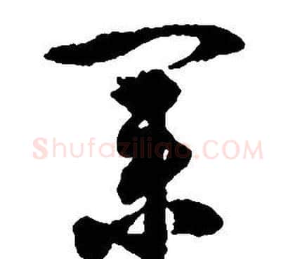 業字启功毛笔草书书法写法,摘自千字文
