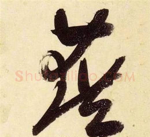 籍字张瑞图毛笔草书书法写法,摘自千字文
