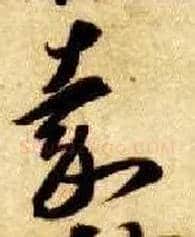 嘉毛笔草书写法,摘自隋智永真草千字文