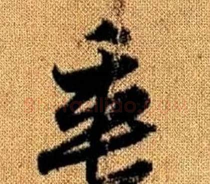垂字赵孟頫毛笔草书写法,摘自真草千字文