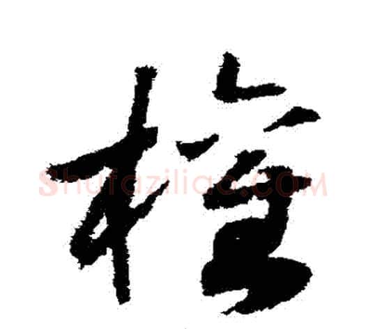 權字赵构毛笔草书书法写法,摘自赵构毛笔草书书法作品