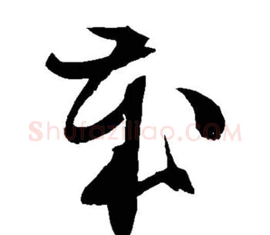 岁字文征明毛笔草书写法,摘自文征明毛笔草书作品