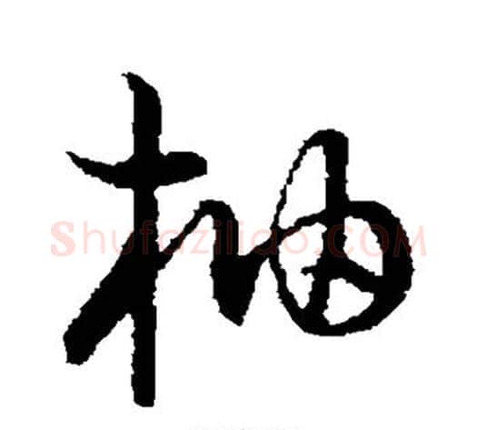 柚字张天锡毛笔草书书法写法,摘自草书韵会