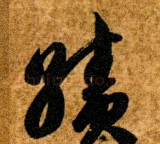 績字智永毛笔草书书法写法,摘自真草千字文