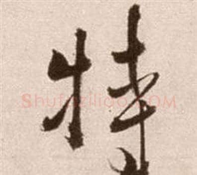 特字徐渭毛笔草书书法写法,摘自论书法卷