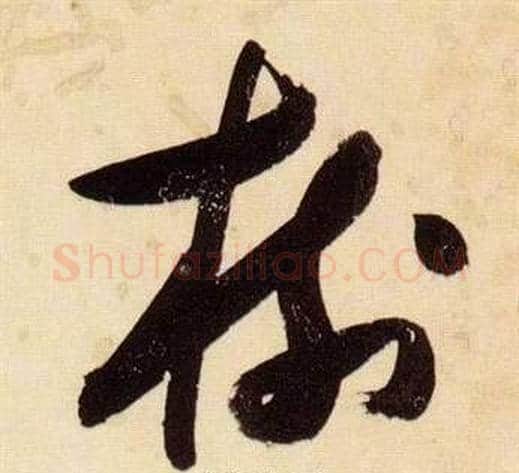樹字张瑞图毛笔草书书法写法,摘自千字文