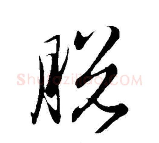 脫字赵子昂毛笔草书书法写法,摘自赵子昂毛笔草书书法作品