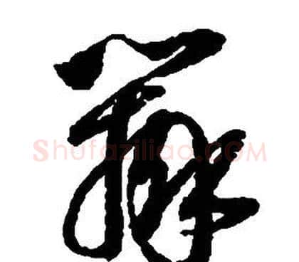 辨字启功毛笔草书书法写法,摘自千字文