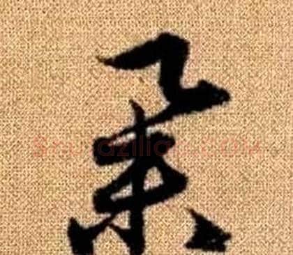 舉字赵孟頫毛笔草书写法,摘自真草千字文