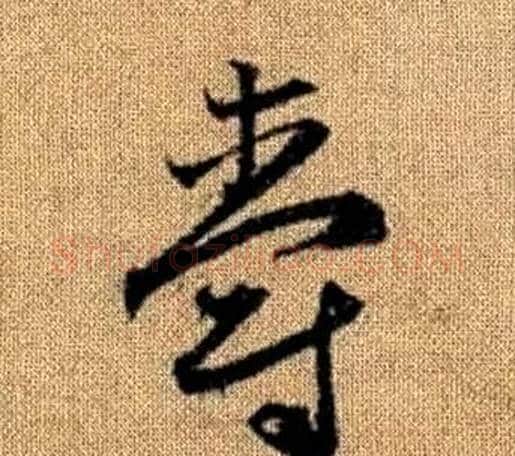 爵字赵孟頫毛笔草书写法,摘自真草千字文