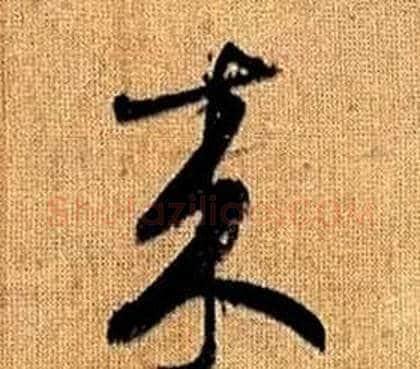 來字赵孟頫毛笔草书写法,摘自真草千字文
