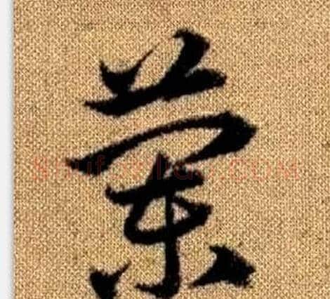 蘭字赵孟頫毛笔草书写法,摘自真草千字文