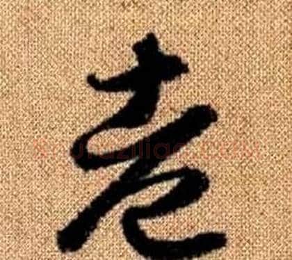 老字赵孟頫毛笔草书写法,摘自真草千字文