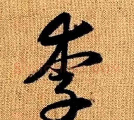李字赵孟頫毛笔草书写法,摘自真草千字文