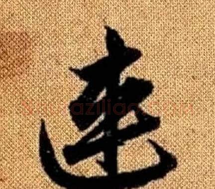 連字赵孟頫毛笔草书写法,摘自真草千字文