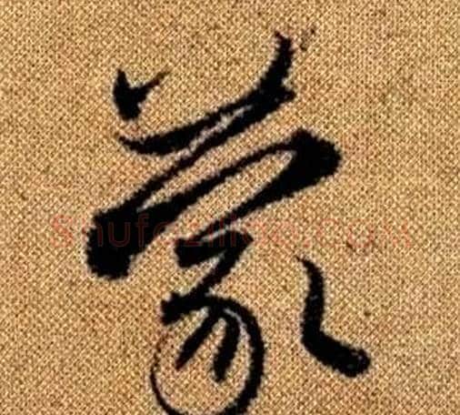 蒙字赵孟頫毛笔草书写法,摘自真草千字文