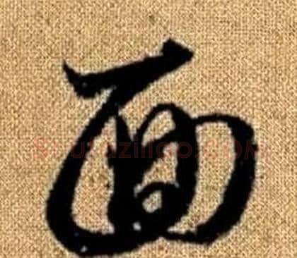 面字赵孟頫毛笔草书写法,摘自真草千字文