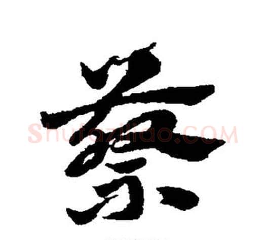 蔡字赵子昂毛笔草书书法写法,摘自赵子昂毛笔草书书法作品