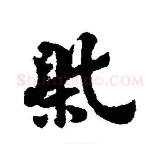 柴字赵子昂毛笔草书书法写法,摘自赵子昂毛笔草书书法作品
