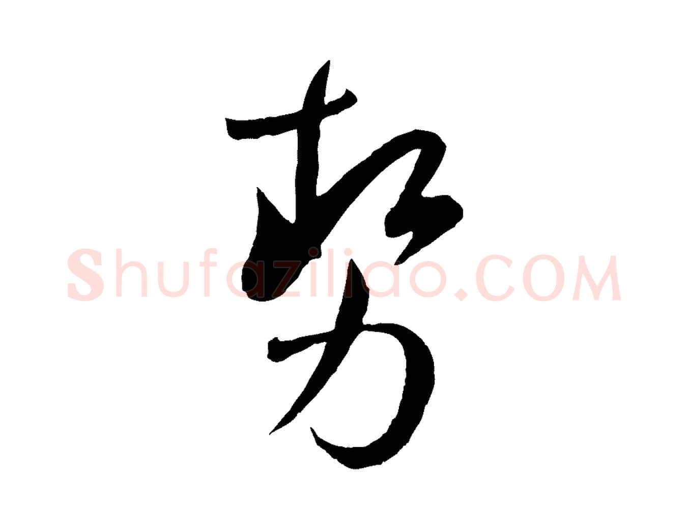 勢毛笔草书写法,摘自唐代孙过庭书谱