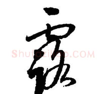 露字启功毛笔草书书法写法,摘自千字文