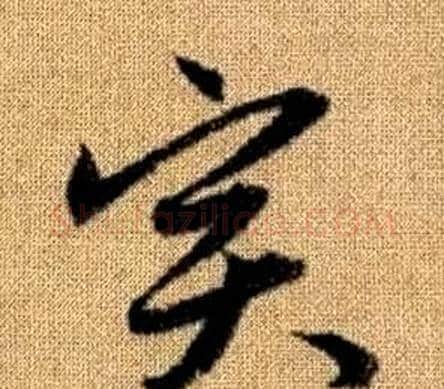 實字赵孟頫毛笔草书写法,摘自真草千字文