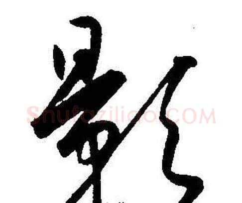 影字王宠毛笔草书书法写法,摘自王宠毛笔草书书法作品