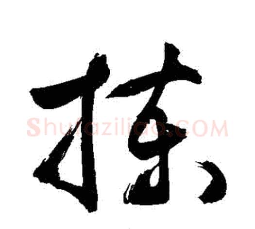揀字敬世江毛笔草书写法,摘自敬世江毛笔草书作品