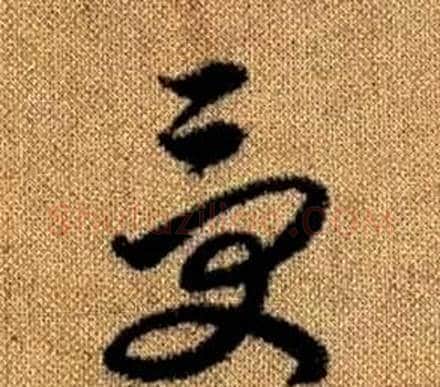 受字赵孟頫毛笔草书写法,摘自真草千字文