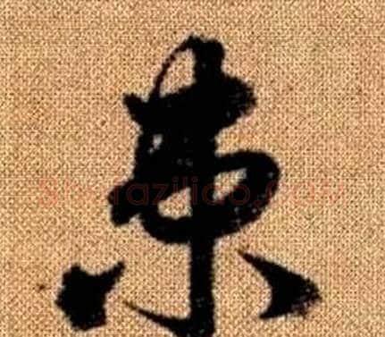 束字赵孟頫毛笔草书写法,摘自真草千字文