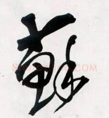 苏毛笔草书写法,摘自明王铎草书诗卷