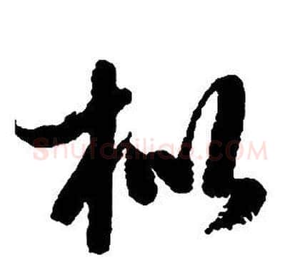枇字启功毛笔草书书法写法,摘自千字文