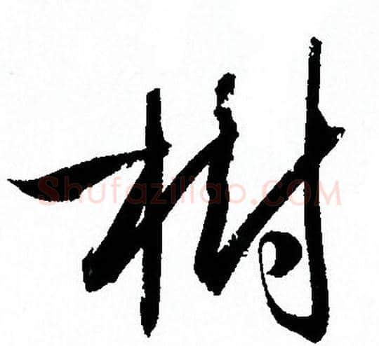 樹字孙过庭毛笔草书书法写法,摘自孙过庭毛笔草书书法作品