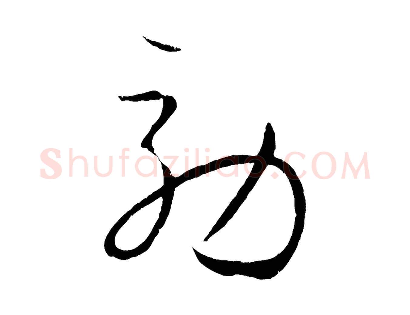 效毛笔草书写法,摘自唐代孙过庭书谱