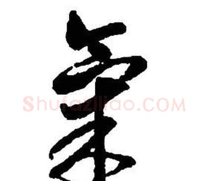 氣字启功毛笔草书书法写法,摘自千字文