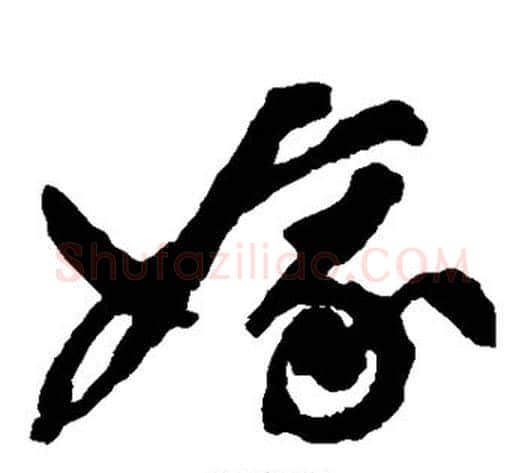 娥字祝枝山毛笔草书书法写法,摘自祝枝山毛笔草书书法作品