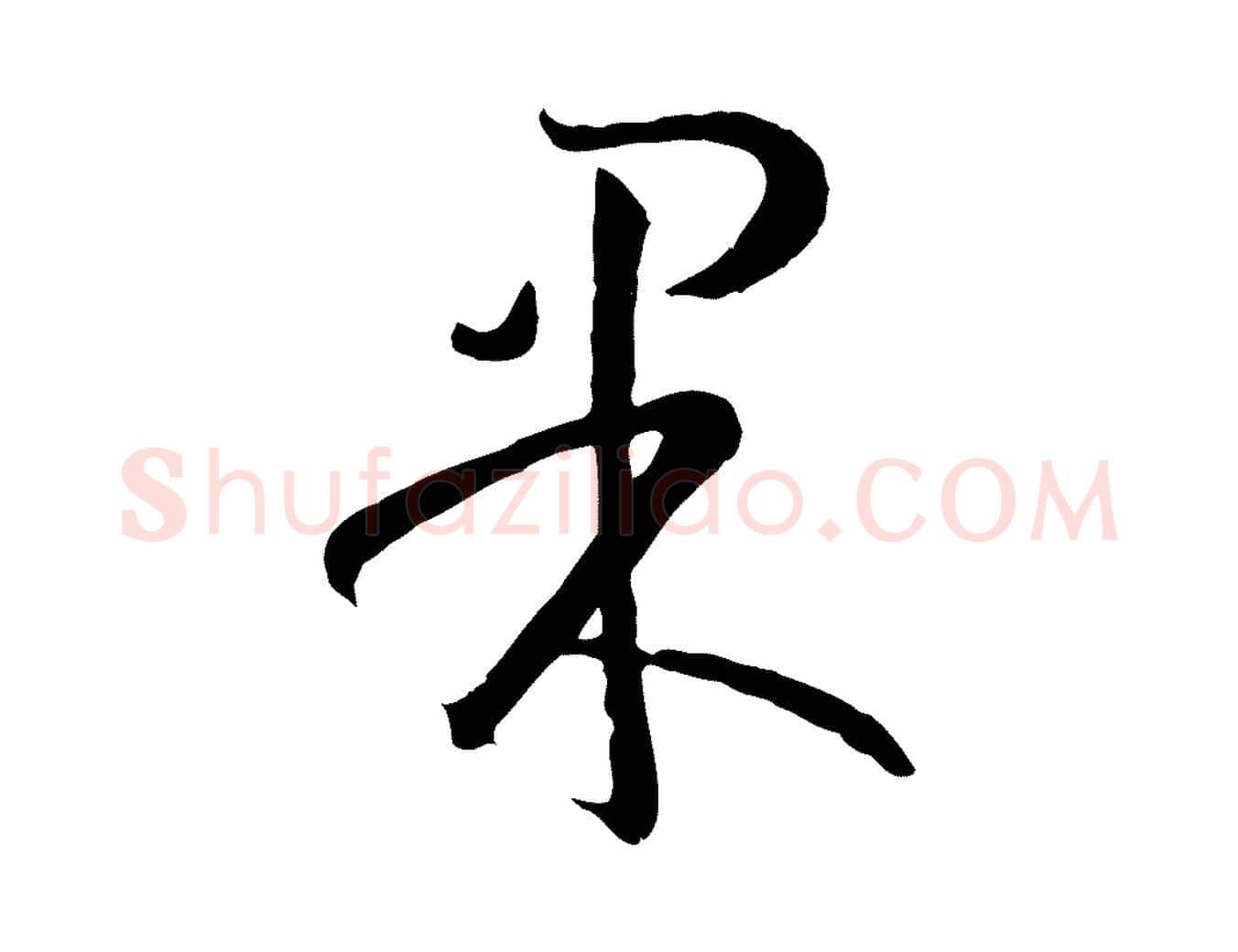 果毛笔草书写法,摘自唐代孙过庭书谱