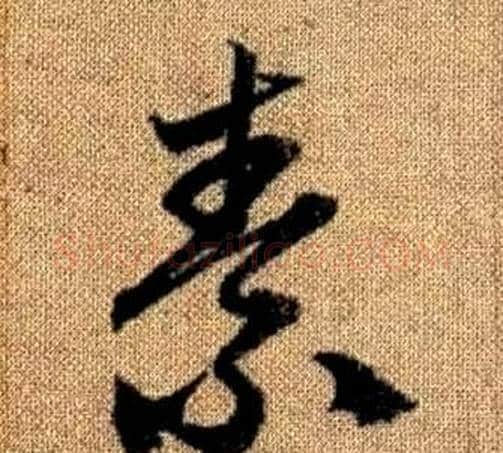 素字赵孟頫毛笔草书写法,摘自真草千字文