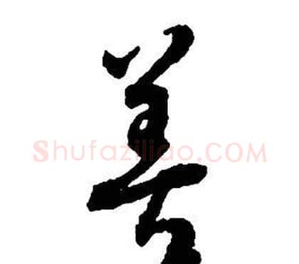 善字启功毛笔草书书法写法,摘自千字文