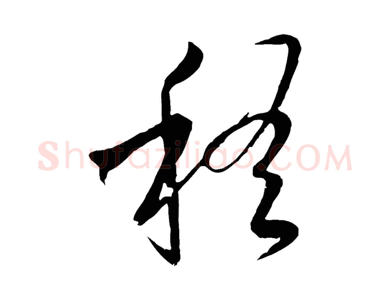 稽毛笔草书写法,摘自唐代孙过庭书谱