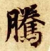 騰毛笔楷书写法,摘自隋智永真草千字文
