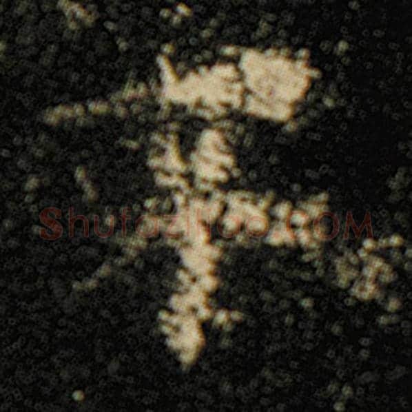 欧阳询毛笔楷书不字的写法,摘自欧阳询书法作品化度寺碑