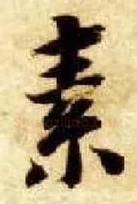 素毛笔楷书写法,摘自隋智永真草千字文