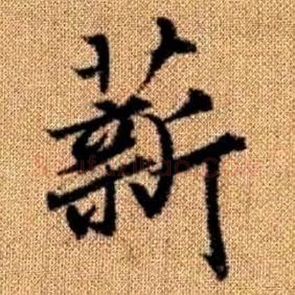 薪字赵孟頫毛笔楷书写法,摘自真草千字文